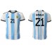 Günstige Argentinien Paulo Dybala #21 Heim Fussballtrikot WM 2022 Kurzarm